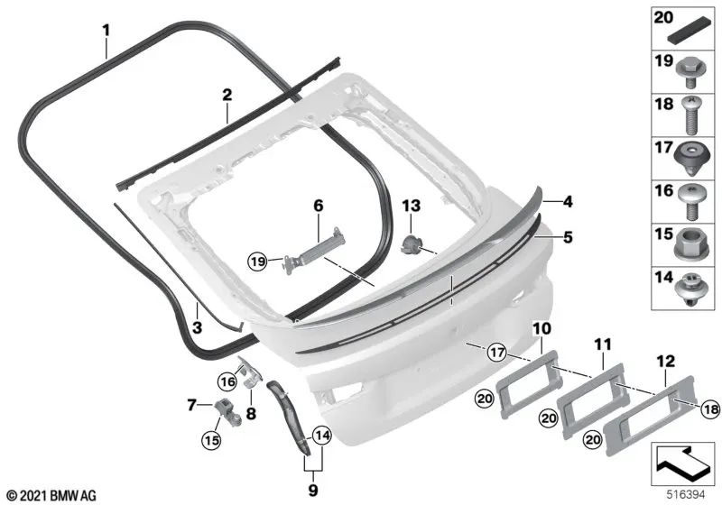 Torx-tornillo con arandela OEM 07147026396 para BMW E88, E93, G26, F07, i4, X4, X5, X6, Z4... y más. Original BMW.