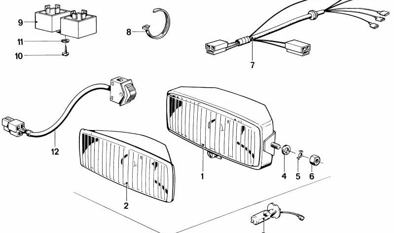 Cableado para relé OEM 61121243720 para BMW Motorrad {R 100 RT, R 100 TIC, R 60/7, R 800, R 80/7, R 80 RT, R 80 T}. Original BMW.