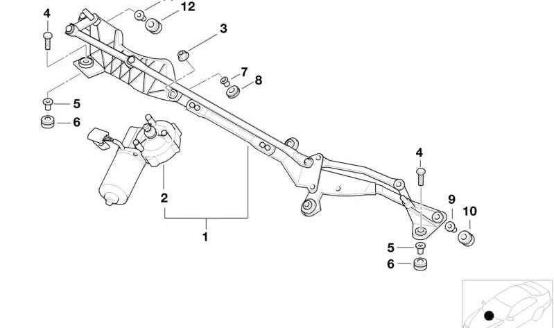 Casquillo de apoyo OEM 61618261094 para BMW E52. Original BMW.
