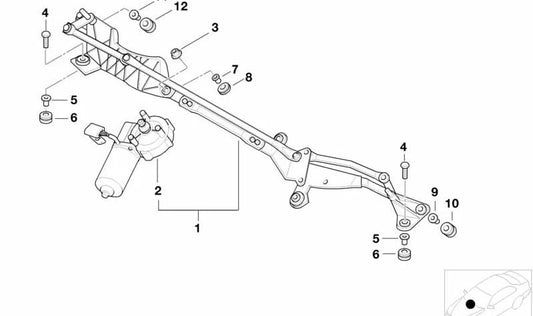Casquillo soporte OEM 61618247297 para BMW E52 (Z8). Pieza original BMW. Ideal para reparar componentes del sistema de limpiaparabrisas.