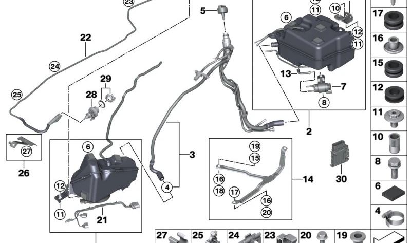 SCR System OEM 16197407251 for BMW F22, F23, F45, F46, F30, F31, F34, G30, G31, G32, G11, G12, X1 F48, X2 F39, X3 G01, X4 G02, X5 G05, X6 G06, X7 G07. BMW original.