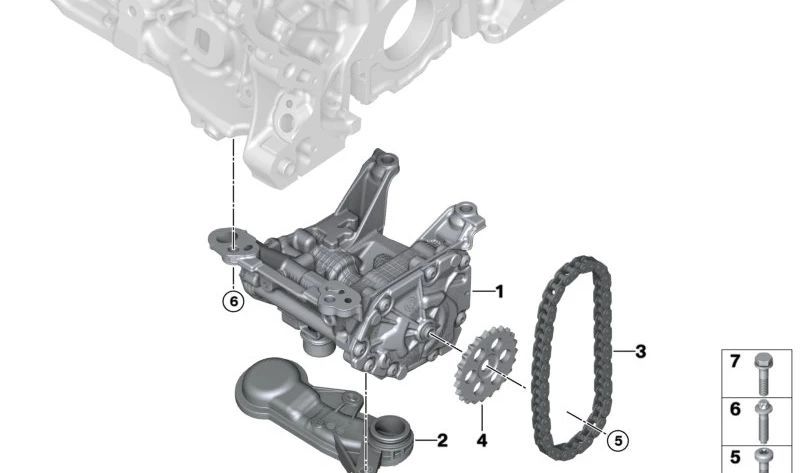 OEM Oil Pump 11418479102 for BMW G05, G06, G07. Genuine BMW.