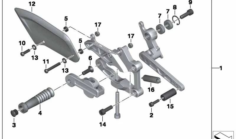 REST esquerdo e direito e OEM direito 77257724570 para BMW HP4 (K42) 09/2011-07/2014 Motocicletas. BMW Motorrad original.