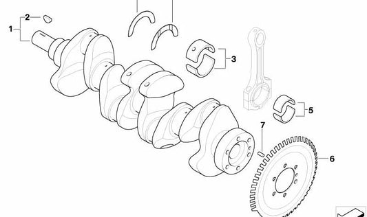 Guscio del cuscinetto OEM 11247791018 per MINI One D R50, R81, RB12. MINI originale.