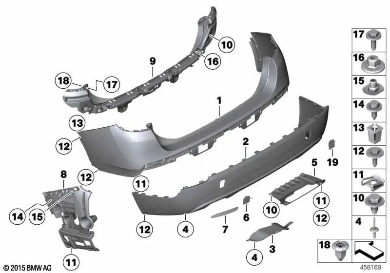 Rechts Catadioptric für BMW E84 (OEM 63212990864). Original BMW
