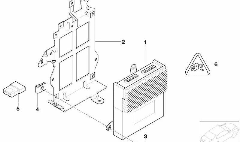 Amplificador HiFi OEM 65128374535 para BMW Serie 5 E39. Repuesto original BMW.