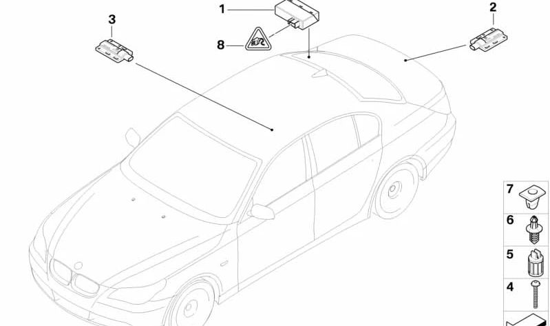 Convenience access control unit for BMW 5 Series E60, E61, 6 Series E63, E64, X5 E70, X6 E71 (OEM 61359134707). Original BMW.
