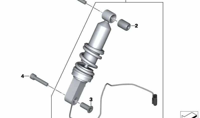 Casquillo con collar 12x17x42 mm OEM 31427726288 para motos BMW K1600 GT, K1600 GTL, K1600 GTL Exclusive (K48). Original BMW Motorrad.