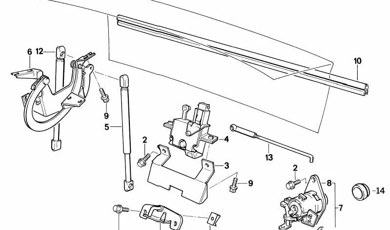 Amortiguador de gas OEM 51242290535 para BMW Z1 (E30). Original BMW.