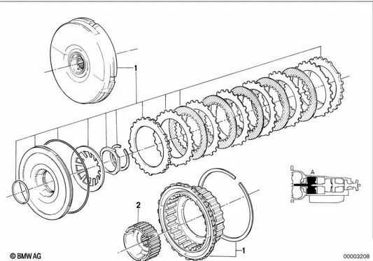 Filtro de aceite OEM 24231421444 para BMW Serie 7 E32 750i, 750iL y Serie 8 E31 850Ci... y más. Original BMW.
