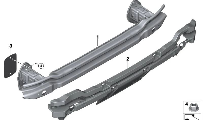 Rear right swing shock absorber for BMW G87 (OEM 51127889304). Original BMW