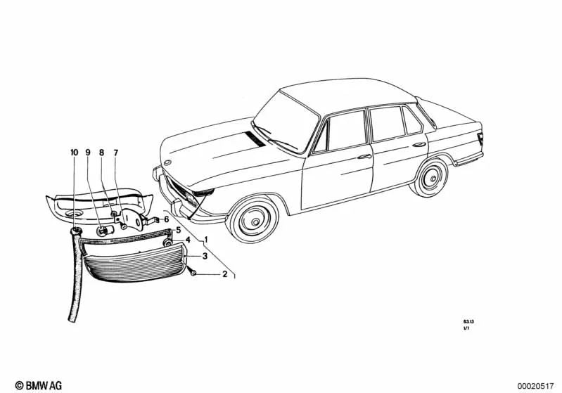 Right front headlight OEM 63138654175 for BMW 3 Series E46, E90, F30... and more. Genuine BMW.