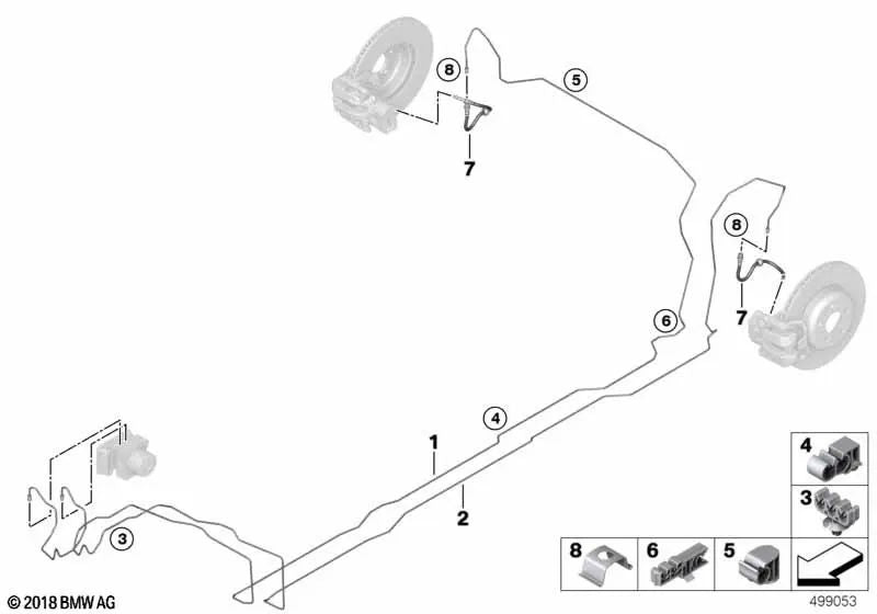 Rohrleitung para BMW Série 3 G20, G20N (OEM 34306893953). BMW original