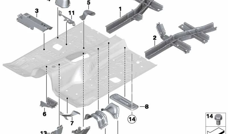 Soporte del pedal OEM 51717267204 para BMW X3 y X4 {F25, F26} compatibles. Pieza original BMW.