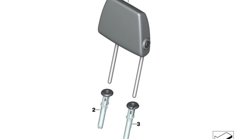 Reposacabezas trasero de tela OEM 52207361321 para BMW i3 (I01) 60Ah y 94Ah con y sin Rex. Compatible con modelos producidos entre 2013 y 2017. Original BMW.