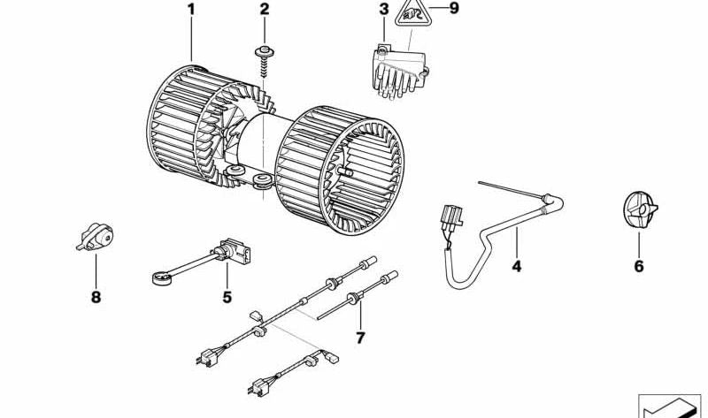 Módulo regulador ventilador calefacción OEM 64116923204 para BMW E46, E39, E83, E53. Pieza original BMW para el control del soplador del climatizador.