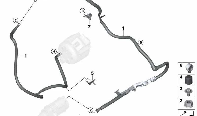 Generator-Starter Cable for BMW X5 F15, F85, X6 F16, F86 (OEM 12428641785). Original BMW