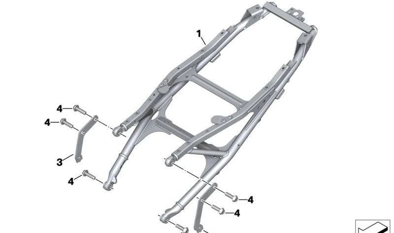 Suporte à direita OEM 46519467918 para BMW Motorrad F 900 R (FK83: 0K11, 0K81, 0K83, 0K91) e F 900 XR (FK84: 0K21, 0R01, 0R03, 0K41, 0R11). BMW Motorrad original.