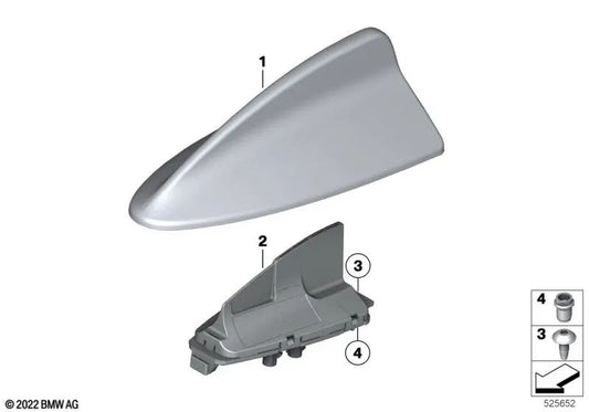 Carcaça em branco para antena de teto preparada para BMW U06, G26, I20, U11, U12 (OEM 65209107484). BMW originais.