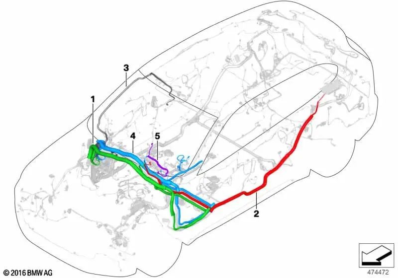 Cavo di collegamento telecamera KaFAS OEM 61119360052 per BMW F45, F46, X1 F48... e altro ancora. BMW originale.