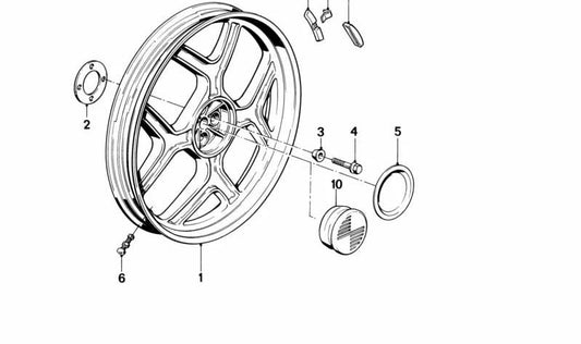 Arandela distanciadora trasera OEM 36312312920 para motos BMW K100 LT, K100 RS, K100 RT. Original BMW Motorrad.