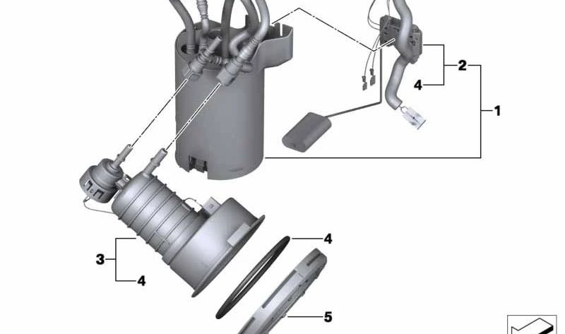 Kit de reparación filtro de combustible con regulador de presión OEM 16117313794 para BMW E89, E82, E88, E90, E91, E92, E93. Original BMW.