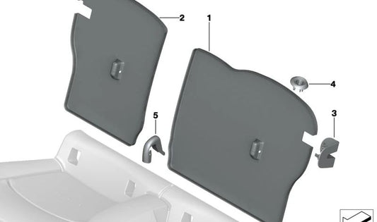 Moldura cojinete central OEM 52207348021 para MINI F56, F56 BEV, F56 LCI, F56 BEV LCI. Original MINI.