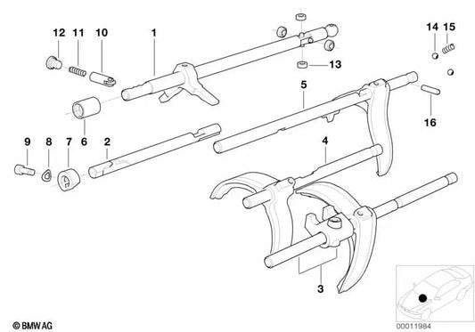 Varilla de conexiones 5ª y marcha atrás OEM 23311228270 para BMW Serie 5 E28, E34 y Serie 6 E24. Original BMW.