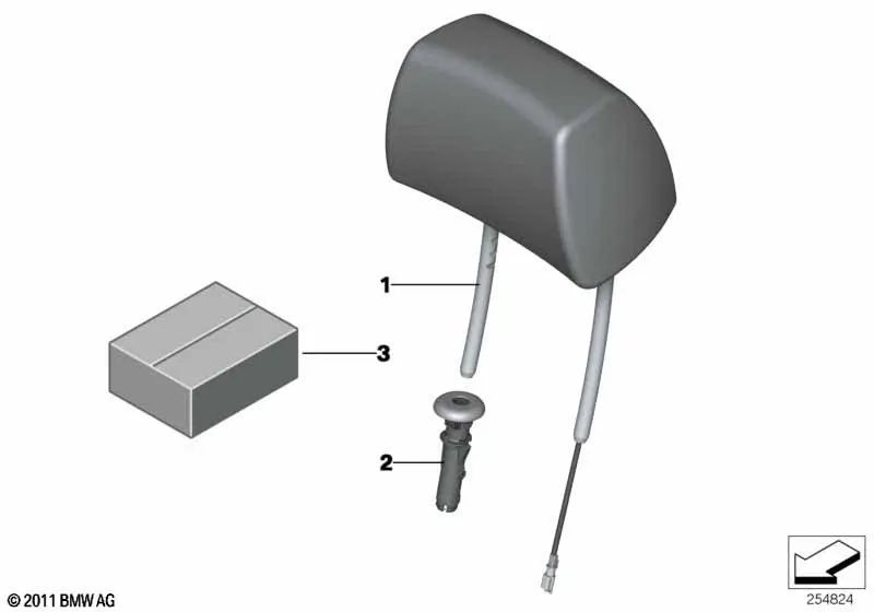 Guia de encosto de cabeça preto OEM 52109180802 para BMW E90, E91, E92, X3 F25, X4 F26... e muito mais. BMW genuíno.