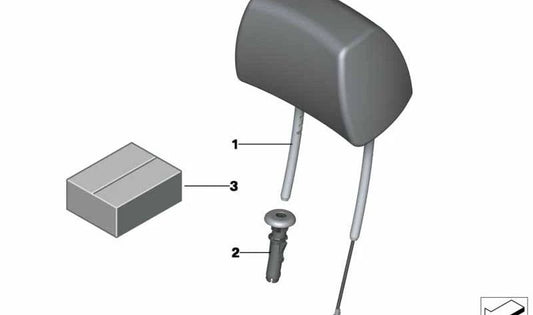 Guía soporte reposacabezas OEM 52109180798 para BMW E90, E91, E92, F25, F26. Compatible con todas las versiones indicadas. Original BMW.