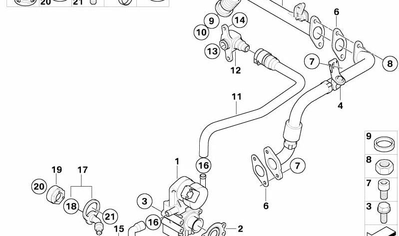Manguera del sistema de refrigeración OEM 11717576083 para BMW E90, E91, E92, E93, E60, E61, F10, F11, E63, E64. Original BMW.