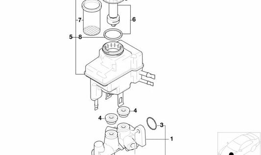 Junta de goma OEM 34321157396 para BMW E30, E36, E34, E39, E32, E38, Z3, E52. Compatible con modelos con tracción total y sistema de freno específico. Pieza original BMW.