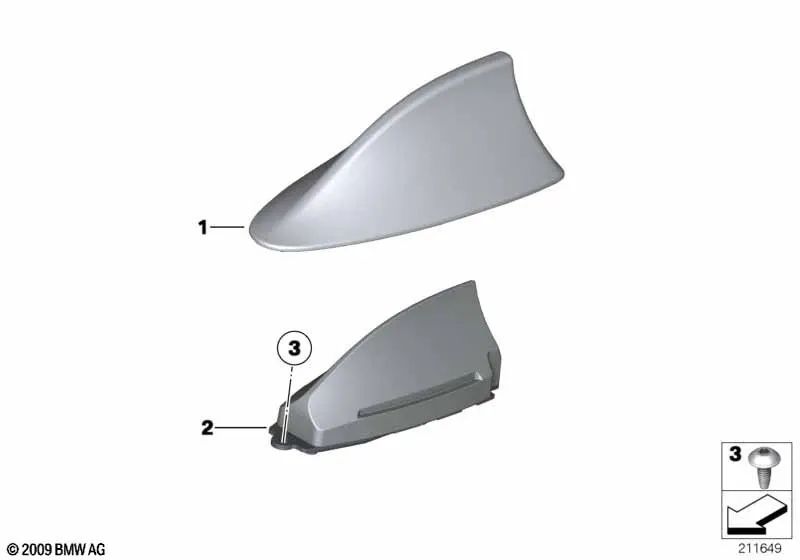 Antena de techo para BMW F10, F10N, F01, F01N, F02, F02N, F04 (OEM 65209141460). Original BMW