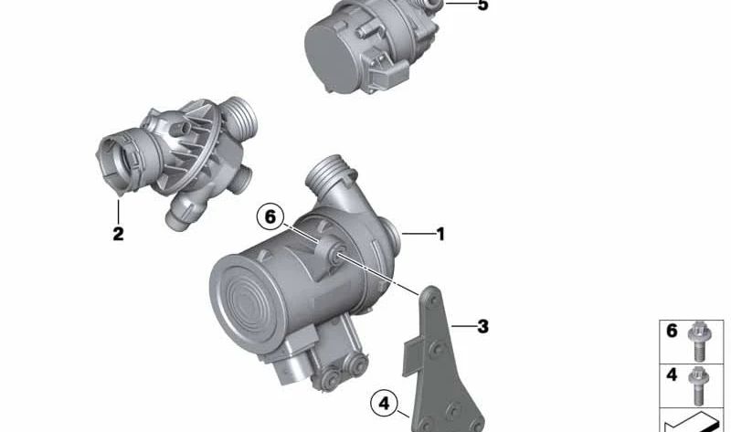 Termostato OEM 11537598865 para BMW F20, F21, F22, F23, F87, F30, F31, F34, F32, F33, F36, F15, F16. Repuesto original BMW.