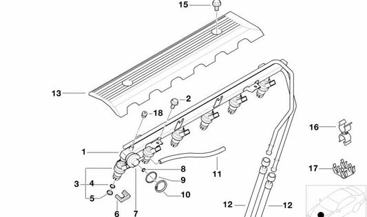 O -OMD Board 13531438146 für BMW E36, E46, E39, E38, Z3. Original BMW. Ideal für Injektionssysteme und Kraftstoffkanäle. 5x1.5 Größe.