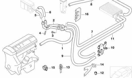 Double Hueger du chauffage auxiliaire OEM 64216902883 pour BMW E46. BMW d'origine.