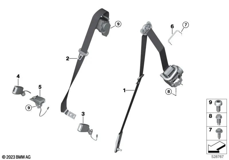Obergurt for BMW X5 F95, G05 (OEM 72117947725). Genuine BMW