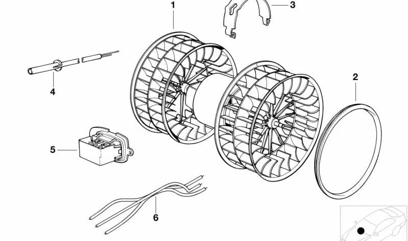 Resistencia del ventilador calefacción OEM 64118391699 para BMW E34, E32. Controla las velocidades del aire acondicionado o calefacción. Original BMW.