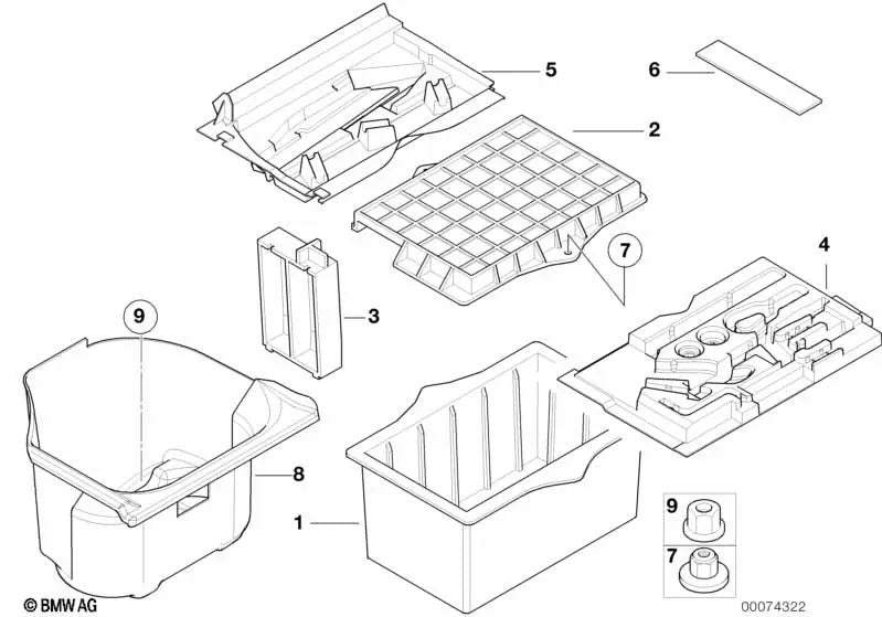 Asiento para herramientas OEM 51712268656 para BMW Z3 (E36) Z3 M3.2. Original BMW.