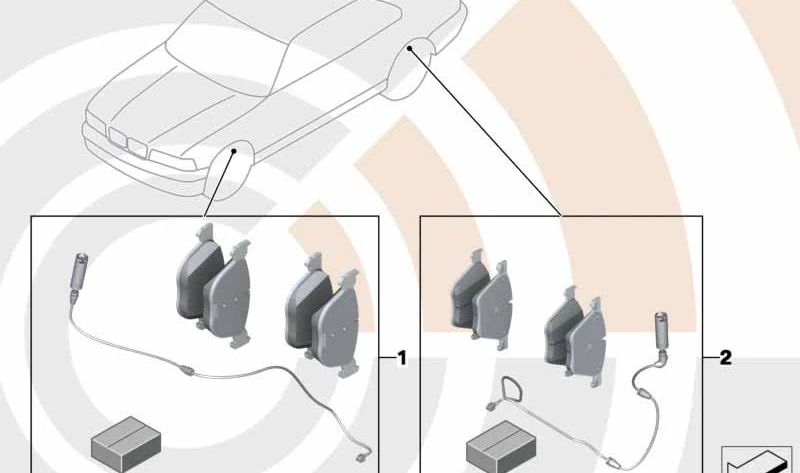 Pílulas de freio define OEM 34112157616 para BMW E36. BMW original.