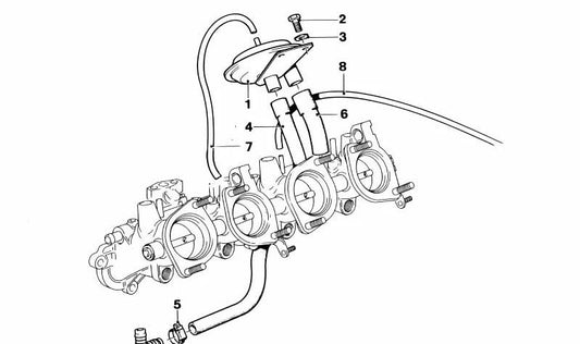 Tubo de vacío OEM 11741304811 para BMW E30,E34,E36,E38,E39,E46,E53,E60,E61,E63,E65,E66,E70,E83,E85,E87,E90,E91,E92,E93,F01,F02,F07,F10,F11,F25,F30,F31,F34,F48. Original BMW.