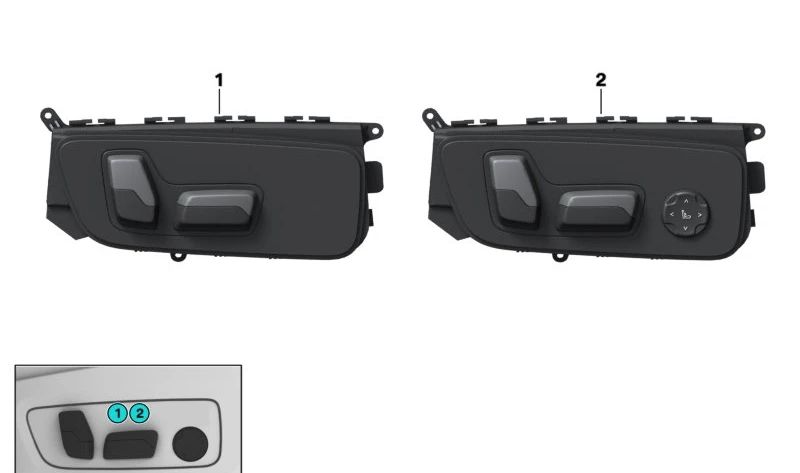 Mando ajuste eléctrico asiento pasajero OEM 61319276615 para BMW F20, F40, F44, F45, F46, F30, F31, F34, F36, F48, F39, F25, F26, I12. Original BMW.