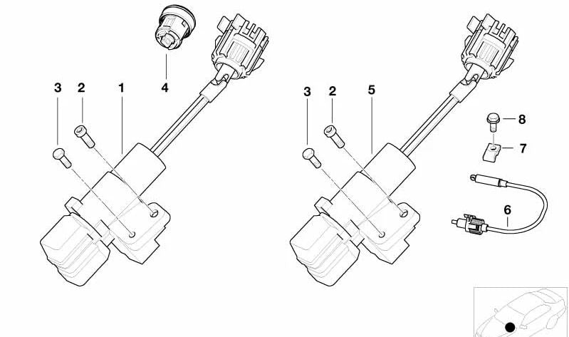 Chave de partida com trava de direção OEM 61328380141 para BMW Z8 (E52). Peça original da BMW.