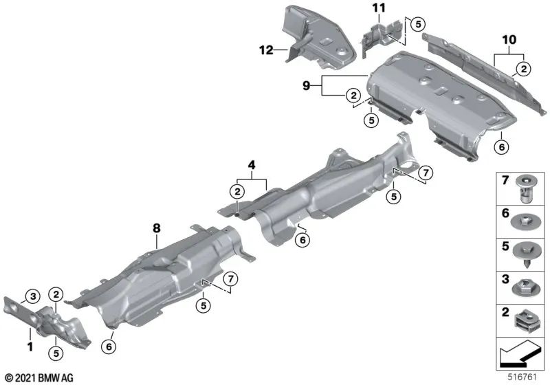 Tunnel Heat Insulation for BMW 2 Series F45, F45N X1 F48N X2 F39 MINI F60, F60N (OEM 51487290744). Original BMW.