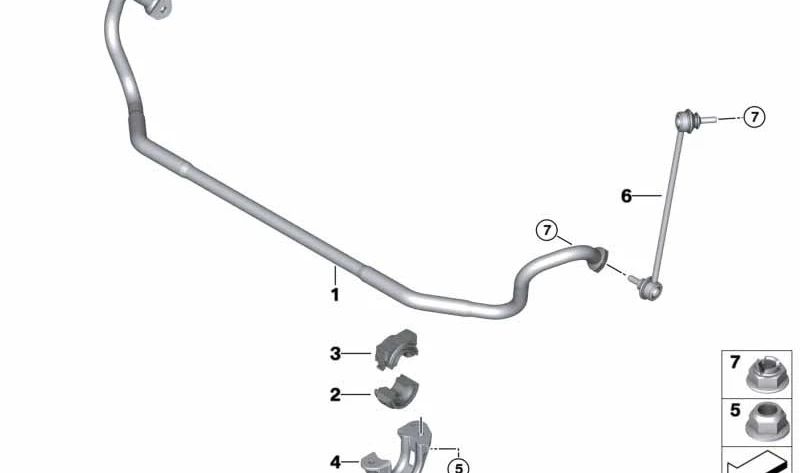 Barra estabilizadora delantera OEM 31352283515 para BMW E82 M Coupé, E90 M3, E92 M3. Diámetro 26,5 mm. Compatible con versiones manuales y propulsión trasera. Original BMW.
