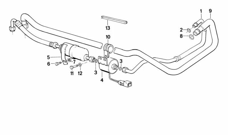 Tubería de aire acondicionado OEM 64531380307 para BMW E24. Original BMW.