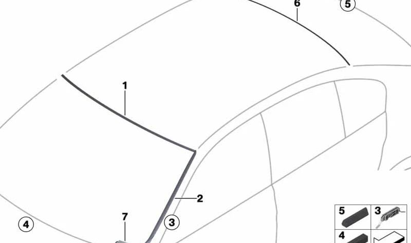 Cubierta superior del parabrisas OEM 51317258053 para BMW F30, F30N, F31, F31N, F35, F35N, F80, F80N. Pieza original BMW.