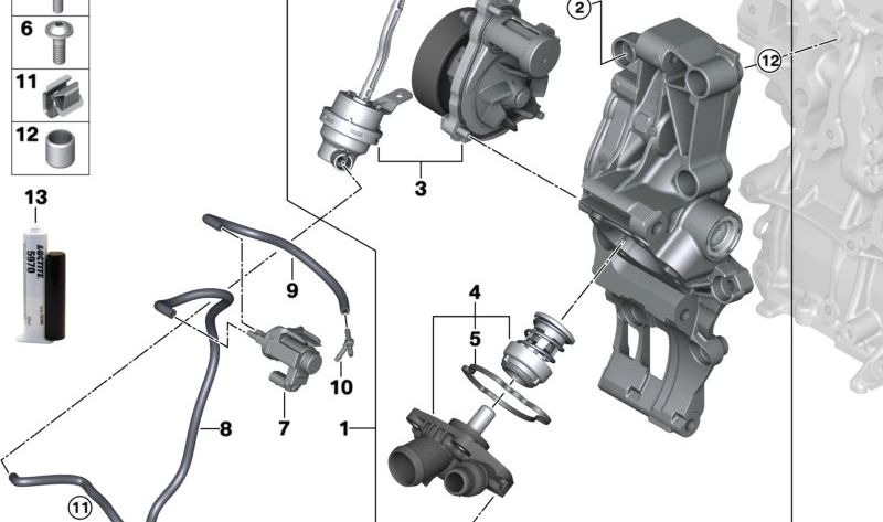 Bomba de líquido refrigerante OEM 11518472109 para MINI F56, F55, F54, F57, F60 y BMW F40, F44, F45, F46, X1 F48, X2 F39... y más. Original BMW y MINI.