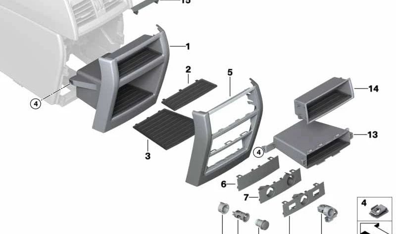 Oberfach für BMW X5 F15, F85, X6 F16, F86 (OEM 51169252011). Original BMW