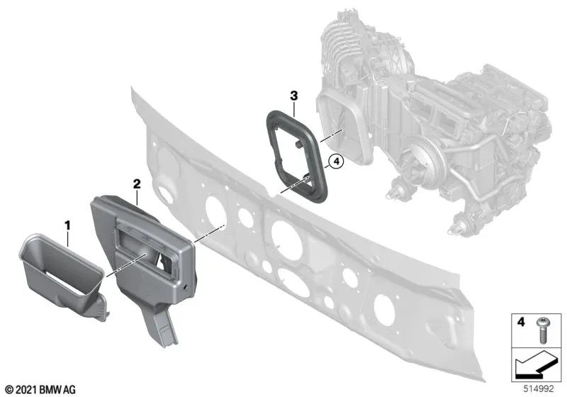Air guide for BMW I20 (OEM 64319108201). Original BMW.